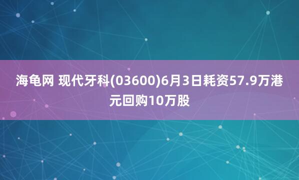 海龟网 现代牙科(03600)6月3日耗资57.9万港元回购10万股